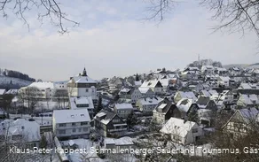 Blick auf Bad Fredeburg im Schnee.