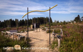 Der Einstimmungsplatz (Station 1) des Landschaftstherapiepfads auf der Niedersfelder Hochheide
