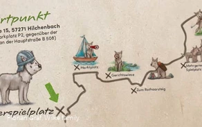 Spielplatzweg Hilchenbach mit Wolle Wolf