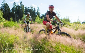 Radfahrer durch Hilchenbacher Wälder