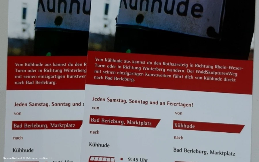 Flyer vom Wandertaxi zur Kühhude